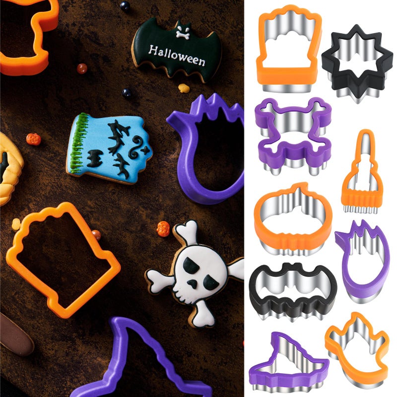 ETERSION Halloween Cookie Cutters 9 Pieces 2" to 3" - Image 1